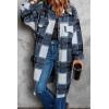 imagePRETTYGARDEN Womens 2025 Plaid Shacket Jacket Long Sleeve Button Down Shirts Fashion Winter Wool CoatsNavy