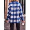 imagePRETTYGARDEN Womens Fall Clothes Plaid Shacket Jacket Trendy Casual Long Sleeve Button Down Flannel Shirts Fashion BlousePlaid Blue White