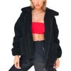 imagePRETTYGARDEN Womens Fashion Winter Coat Sherpa Fleece Faux Fur Shearling Oversized Trendy Jackets Warm OuterwearBlack