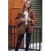 imagePRETTYGARDEN Womens Fashion Winter Coat Sherpa Fleece Faux Fur Shearling Oversized Trendy Jackets Warm OuterwearBrown