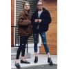 imagePRETTYGARDEN Womens Fashion Winter Coat Sherpa Fleece Faux Fur Shearling Oversized Trendy Jackets Warm OuterwearDark Coffee
