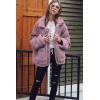 imagePRETTYGARDEN Womens Fashion Winter Coat Sherpa Fleece Faux Fur Shearling Oversized Trendy Jackets Warm OuterwearDark Pink