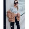 imagePRETTYGARDEN Womens Fashion Winter Coat Sherpa Fleece Faux Fur Shearling Oversized Trendy Jackets Warm OuterwearKhaki