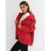 imagePRETTYGARDEN Womens Fashion Winter Coat Sherpa Fleece Faux Fur Shearling Oversized Trendy Jackets Warm OuterwearRed