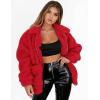 imagePRETTYGARDEN Womens Fashion Winter Coat Sherpa Fleece Faux Fur Shearling Oversized Trendy Jackets Warm OuterwearRed