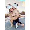 imagePRETTYGARDEN Womens Fashion Winter Coat Sherpa Fleece Faux Fur Shearling Oversized Trendy Jackets Warm OuterwearStyle One Apricot