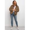 imagePRETTYGARDEN Womens Fashion Winter Coat Sherpa Fleece Faux Fur Shearling Oversized Trendy Jackets Warm OuterwearStyle One Khaki