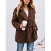 imagePRETTYGARDEN Womens Fashion Winter Coat Sherpa Fleece Faux Fur Shearling Oversized Trendy Jackets Warm OuterwearStyle Two Coffee