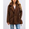 imagePRETTYGARDEN Womens Fashion Winter Coat Sherpa Fleece Faux Fur Shearling Oversized Trendy Jackets Warm OuterwearStyle Two Coffee