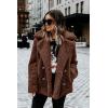 imagePRETTYGARDEN Womens Fashion Winter Coat Sherpa Fleece Faux Fur Shearling Oversized Trendy Jackets Warm OuterwearStyle Two Coffee