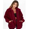 imagePRETTYGARDEN Womens Fashion Winter Coat Sherpa Fleece Faux Fur Shearling Oversized Trendy Jackets Warm OuterwearWine Red