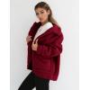 imagePRETTYGARDEN Womens Fashion Winter Coat Sherpa Fleece Faux Fur Shearling Oversized Trendy Jackets Warm OuterwearWine Red