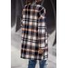 imagePRETTYGARDEN Womens Plaid Shacket Jacket Trendy Casual Button Wool Blend Winter Tartan Trench Coat with PocketsBrown