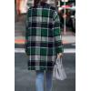 imagePRETTYGARDEN Womens Plaid Shacket Jacket Trendy Casual Button Wool Blend Winter Tartan Trench Coat with PocketsDark Green