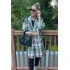 imagePRETTYGARDEN Womens Plaid Shacket Jacket Trendy Casual Button Wool Blend Winter Tartan Trench Coat with PocketsGreen