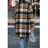 imagePRETTYGARDEN Womens Plaid Shacket Jacket Trendy Casual Button Wool Blend Winter Tartan Trench Coat with PocketsKhaki