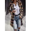 imagePRETTYGARDEN Womens Plaid Shacket Jacket Trendy Casual Button Wool Blend Winter Tartan Trench Coat with PocketsNavy