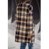 imagePRETTYGARDEN Womens Plaid Shacket Jacket Trendy Casual Button Wool Blend Winter Tartan Trench Coat with PocketsNavy