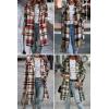 imagePRETTYGARDEN Womens Plaid Shacket Jacket Trendy Casual Button Wool Blend Winter Tartan Trench Coat with PocketsNavy