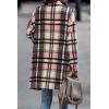 imagePRETTYGARDEN Womens Plaid Shacket Jacket Trendy Casual Button Wool Blend Winter Tartan Trench Coat with PocketsPink