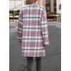 imagePRETTYGARDEN Womens Plaid Shacket Jacket Trendy Casual Button Wool Blend Winter Tartan Trench Coat with PocketsPink White