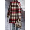 imagePRETTYGARDEN Womens Plaid Shacket Jacket Trendy Casual Button Wool Blend Winter Tartan Trench Coat with PocketsRed