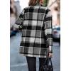 imagePRETTYGARDEN Womens Plaid Shacket Jacket Trendy Casual Button Wool Blend Winter Tartan Trench Coat with PocketsShort Style Grey