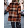 imagePRETTYGARDEN Womens Plaid Shacket Jacket Trendy Casual Button Wool Blend Winter Tartan Trench Coat with PocketsShort Style Orange