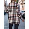 imagePRETTYGARDEN Womens Plaid Shacket Jacket Trendy Casual Button Wool Blend Winter Tartan Trench Coat with PocketsShort Style Pink