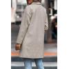 imagePRETTYGARDEN Womens Plaid Shacket Jacket Trendy Casual Button Wool Blend Winter Tartan Trench Coat with PocketsSolid Apricot