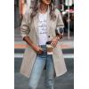 imagePRETTYGARDEN Womens Plaid Shacket Jacket Trendy Casual Button Wool Blend Winter Tartan Trench Coat with PocketsSolid Apricot