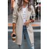 imagePRETTYGARDEN Womens Plaid Shacket Jacket Trendy Casual Button Wool Blend Winter Tartan Trench Coat with PocketsSolid Apricot