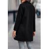 imagePRETTYGARDEN Womens Plaid Shacket Jacket Trendy Casual Button Wool Blend Winter Tartan Trench Coat with PocketsSolid Black