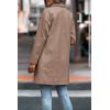 imagePRETTYGARDEN Womens Plaid Shacket Jacket Trendy Casual Button Wool Blend Winter Tartan Trench Coat with PocketsSolid Camel