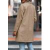 imagePRETTYGARDEN Womens Plaid Shacket Jacket Trendy Casual Button Wool Blend Winter Tartan Trench Coat with PocketsSolid Khaki