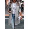 imagePRETTYGARDEN Womens Plaid Shacket Jacket Trendy Casual Button Wool Blend Winter Tartan Trench Coat with PocketsSolid Light Grey