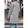 imagePRETTYGARDEN Womens Plaid Shacket Jacket Trendy Casual Button Wool Blend Winter Tartan Trench Coat with PocketsSolid Light Grey