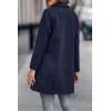 imagePRETTYGARDEN Womens Plaid Shacket Jacket Trendy Casual Button Wool Blend Winter Tartan Trench Coat with PocketsSolid Navy