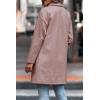 imagePRETTYGARDEN Womens Plaid Shacket Jacket Trendy Casual Button Wool Blend Winter Tartan Trench Coat with PocketsSolid Pink