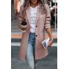 imagePRETTYGARDEN Womens Plaid Shacket Jacket Trendy Casual Button Wool Blend Winter Tartan Trench Coat with PocketsSolid Pink
