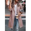 imagePRETTYGARDEN Womens Plaid Shacket Jacket Trendy Casual Button Wool Blend Winter Tartan Trench Coat with PocketsSolid Pink
