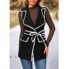 imagePRETTYGARDEN Womens 2025 Tweed Vest Jackets Sleeveless Lapel Button Front Belt Color Block Winter Cardigan OuterwearBlack