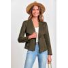 imagePRETTYGARDEN Womens Faux Suede Jackets 2025 Spring Fall Clothes Long Sleeve Open Front Cropped Coat OutwearArmy Green