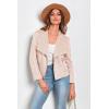 imagePRETTYGARDEN Womens Faux Suede Jackets 2025 Spring Fall Clothes Long Sleeve Open Front Cropped Coat OutwearBeige Apricot