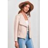 imagePRETTYGARDEN Womens Faux Suede Jackets 2025 Spring Fall Clothes Long Sleeve Open Front Cropped Coat OutwearBeige Apricot