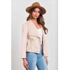 imagePRETTYGARDEN Womens Faux Suede Jackets 2025 Spring Fall Clothes Long Sleeve Open Front Cropped Coat OutwearBeige Apricot