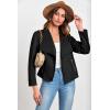 imagePRETTYGARDEN Womens Faux Suede Jackets 2025 Spring Fall Clothes Long Sleeve Open Front Cropped Coat OutwearBlack