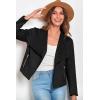imagePRETTYGARDEN Womens Faux Suede Jackets 2025 Spring Fall Clothes Long Sleeve Open Front Cropped Coat OutwearBlack