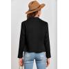 imagePRETTYGARDEN Womens Faux Suede Jackets 2025 Spring Fall Clothes Long Sleeve Open Front Cropped Coat OutwearBlack