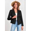 imagePRETTYGARDEN Womens Faux Suede Jackets 2025 Spring Fall Clothes Long Sleeve Open Front Cropped Coat OutwearBlack